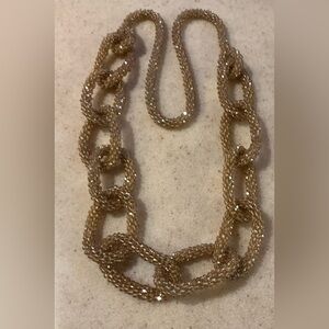 Gold Multi-Strand Necklace with Braided Design